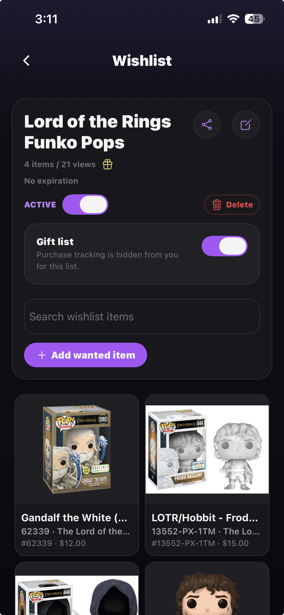 Build a giftable wishlist screenshot
